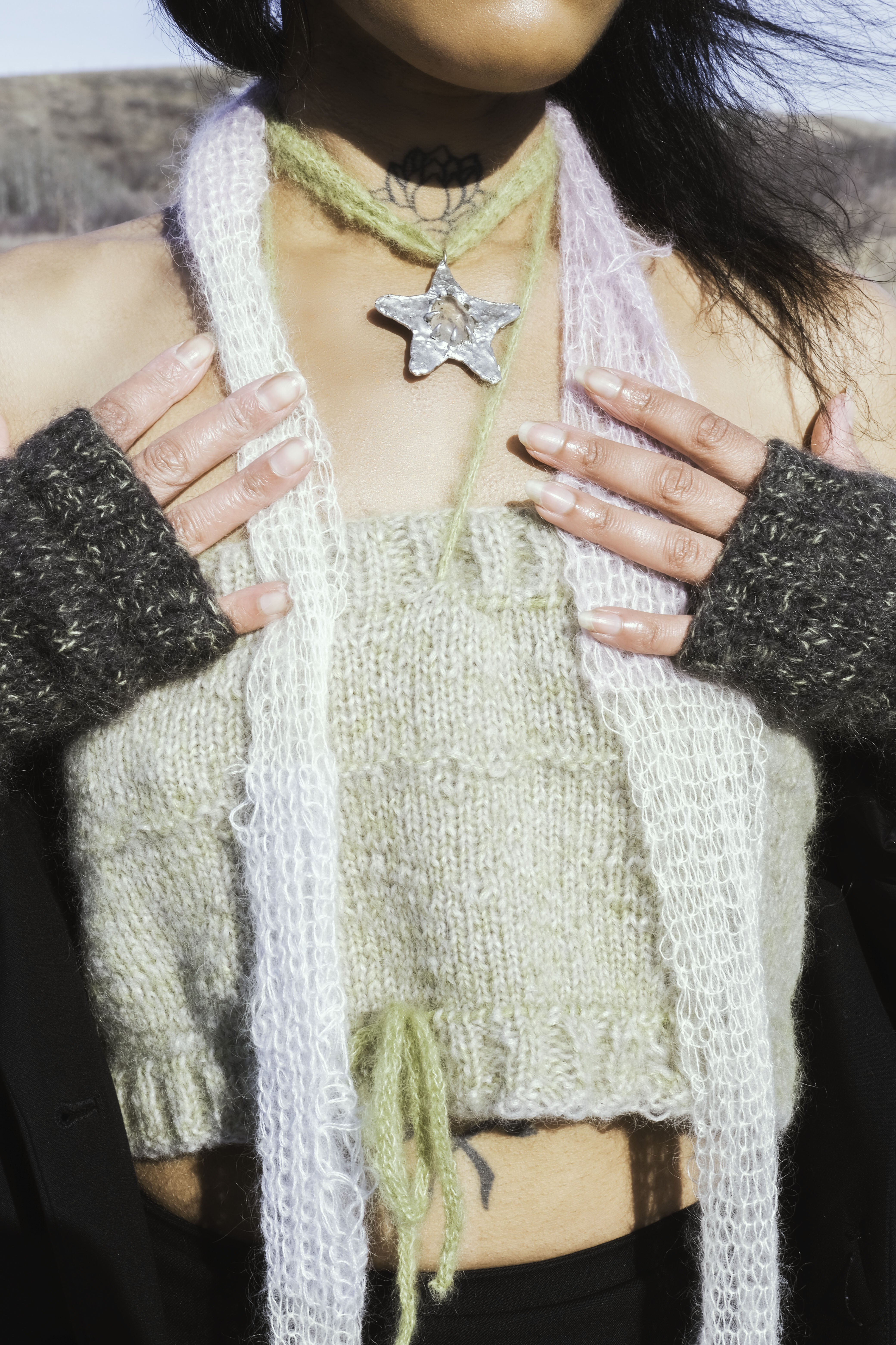 Bog inspired knit top